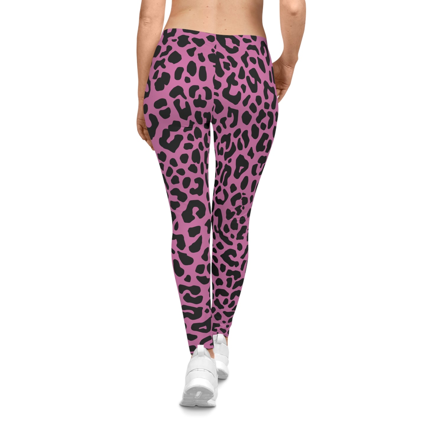 All-Over Print Leggings Leopard Pattern Black/Pink