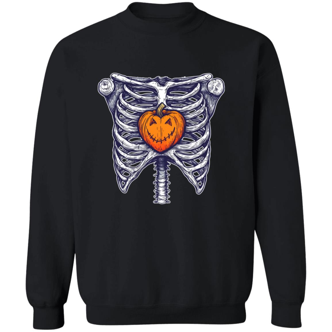 Pullover Sweatshirt Pumpkin Heart Ribcage