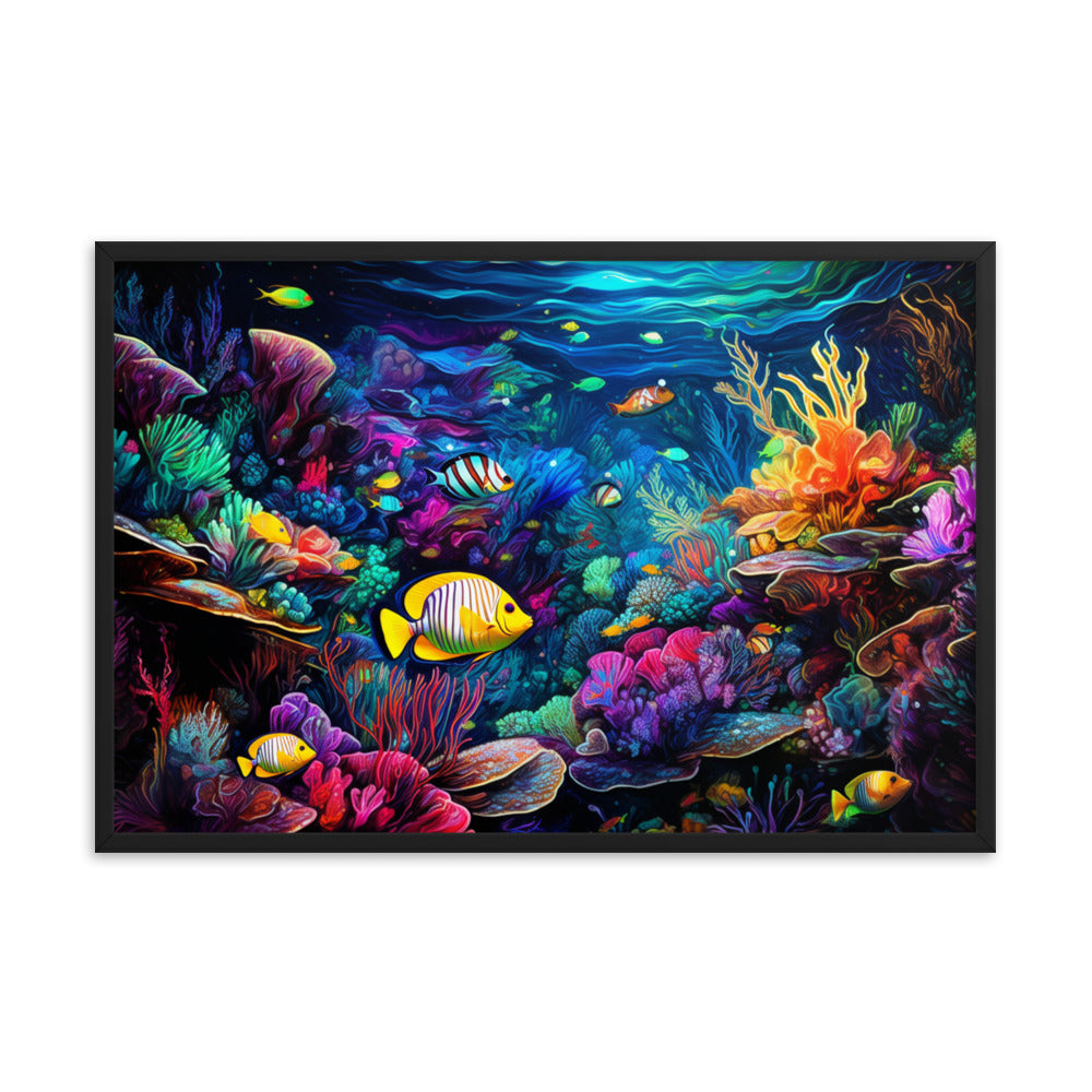 Framed Poster Colorful Underwater Ocean