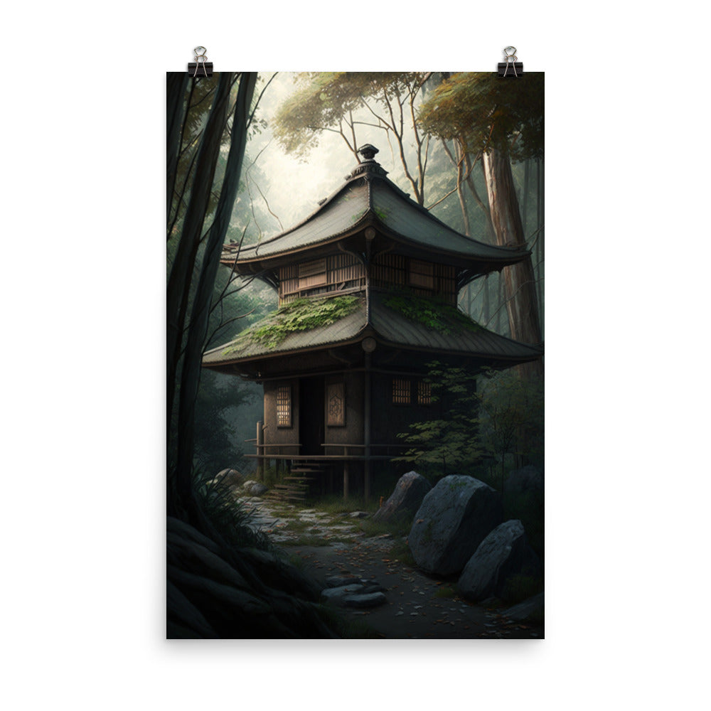 Poster Japanese Hut In Forest