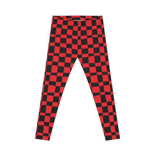 All-Over Print Leggings Checkered Black/Red