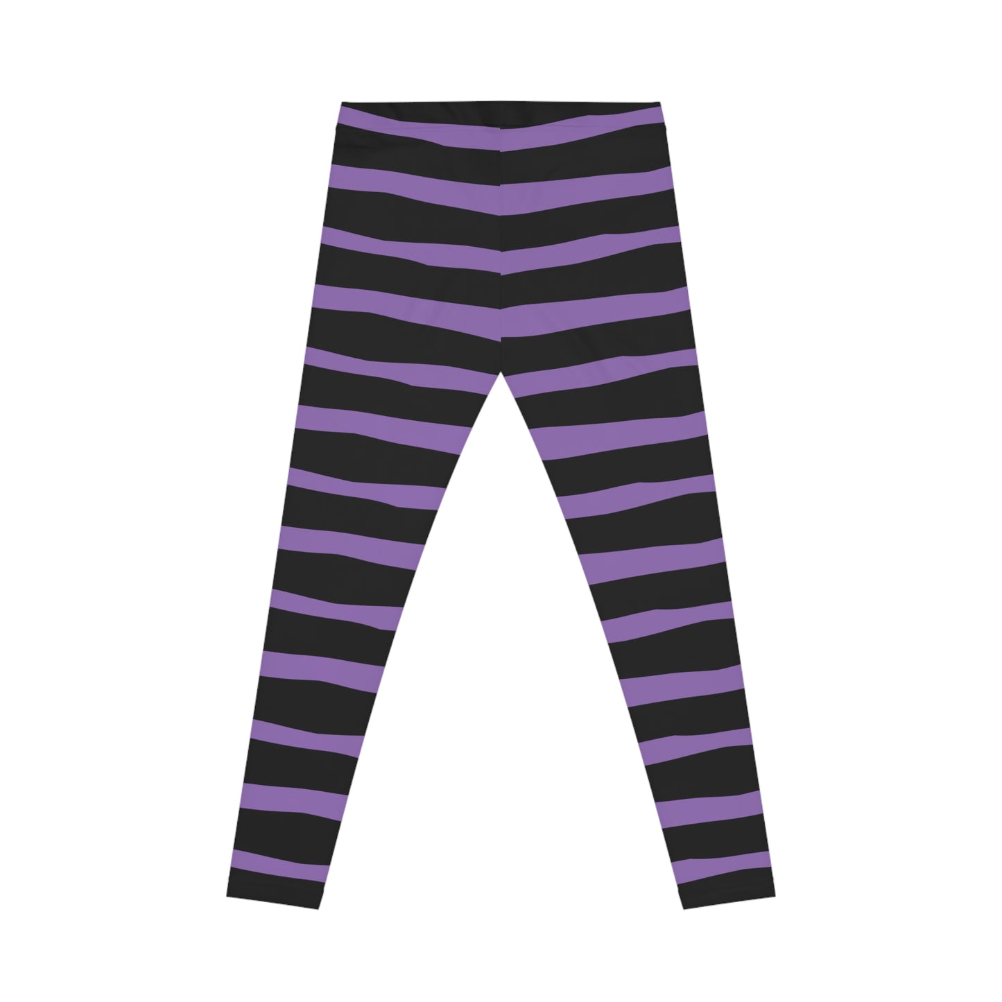 All-Over Print Leggings Striped Black/Purple