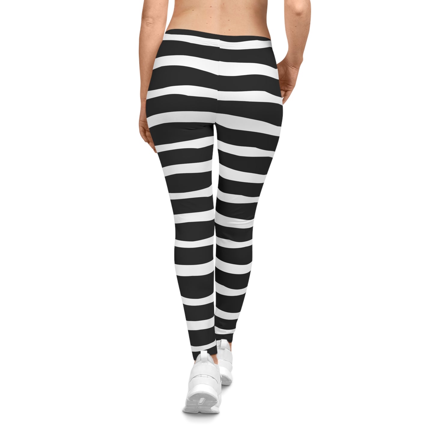 All-Over Print Leggings Striped Black/White