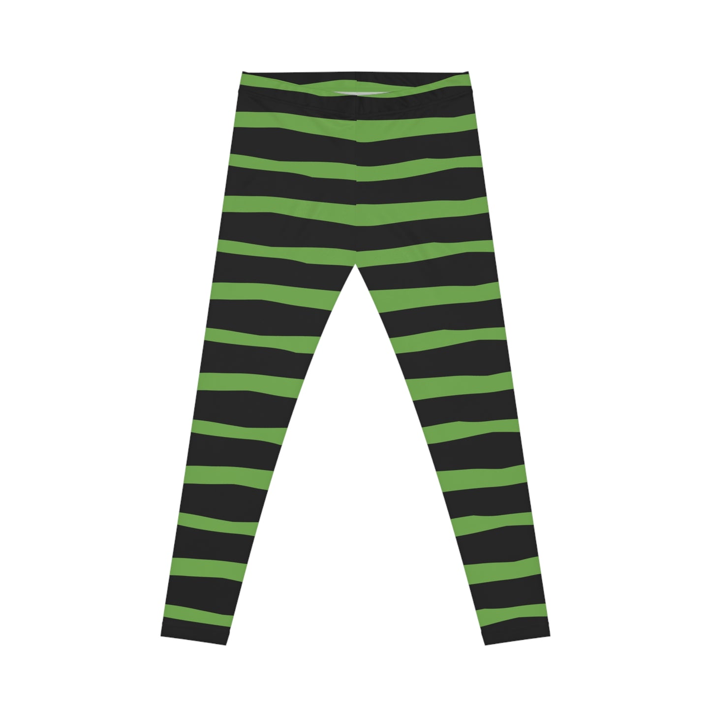 All-Over Print Leggings Striped Black/Green