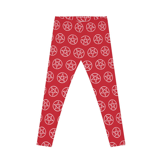 All-Over Print Leggings Pentagram Red