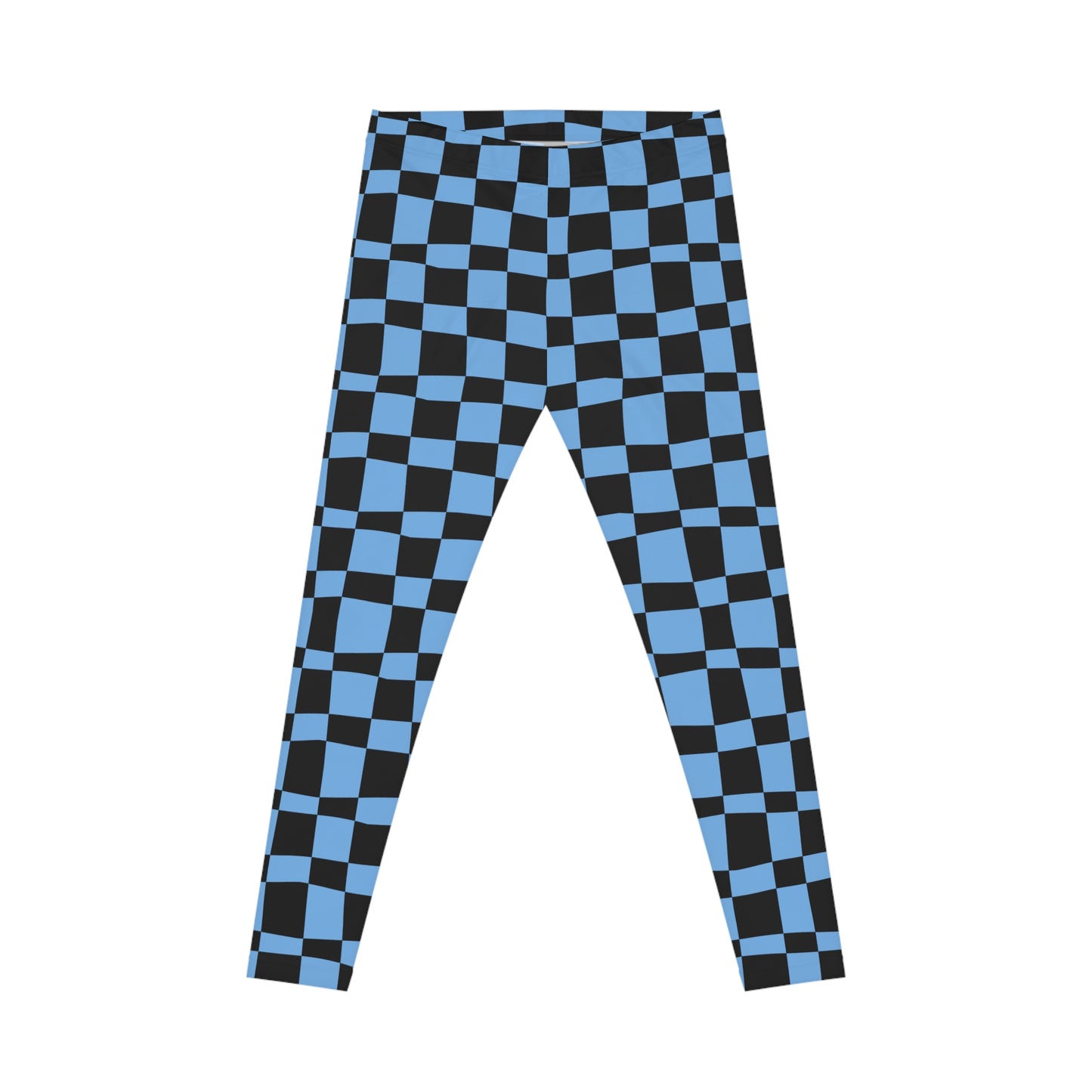 All-Over Print Leggings Checkered Black/Blue