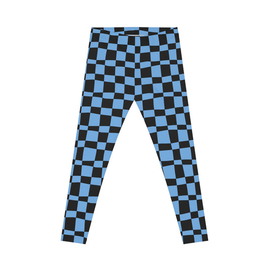 All-Over Print Leggings Checkered Black/Blue