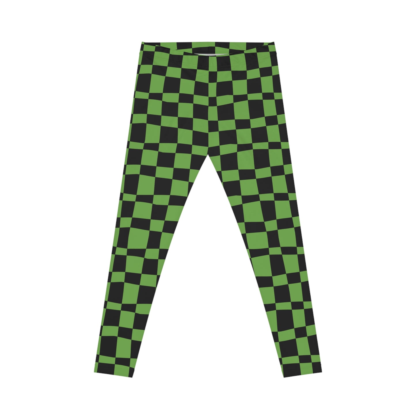 All-Over Print Leggings Checkered Black/Greeen