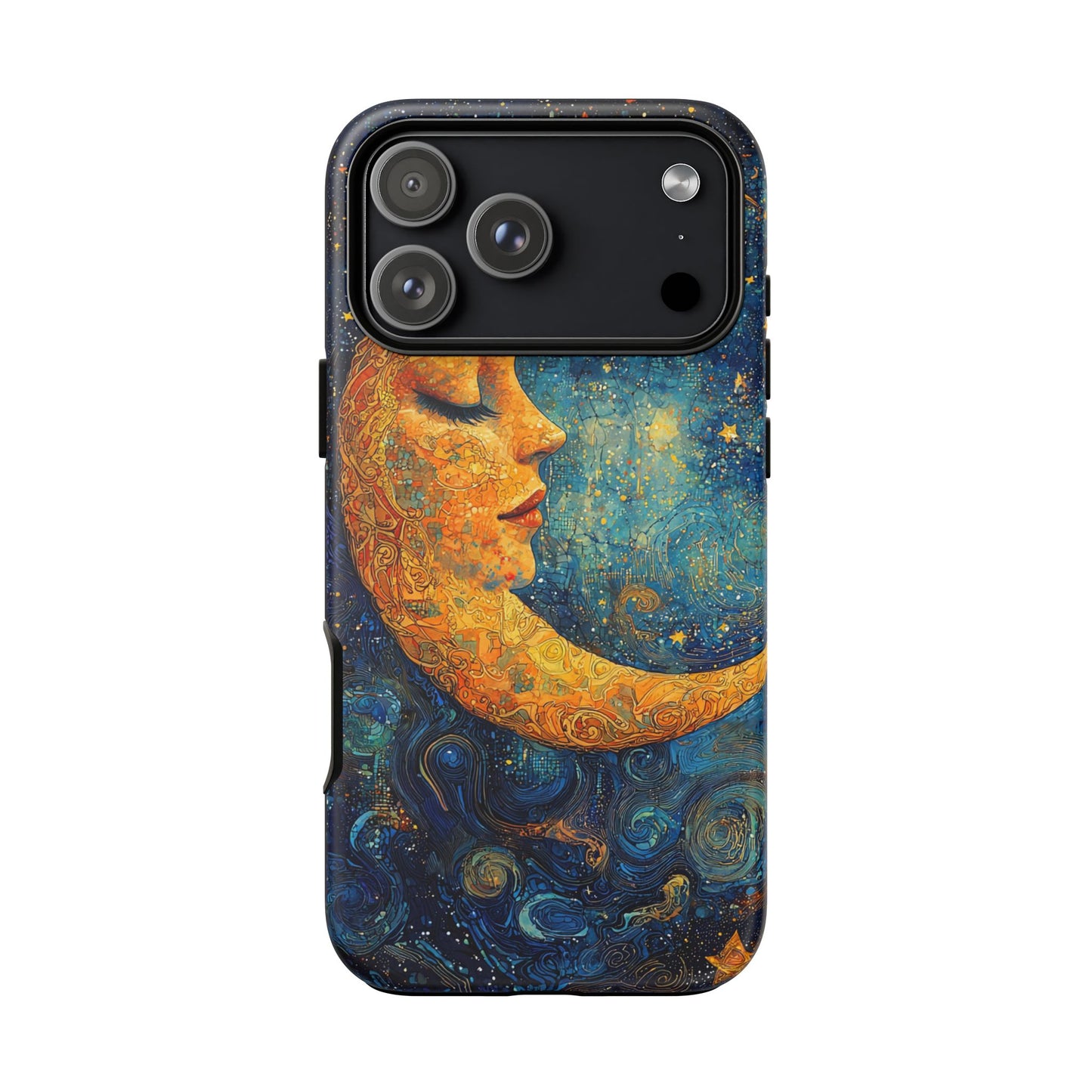 Artistic Crescent Moon Phone Case — Dreamy Starry Night Protection