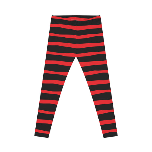 All-Over Print Leggings Striped Black/Red
