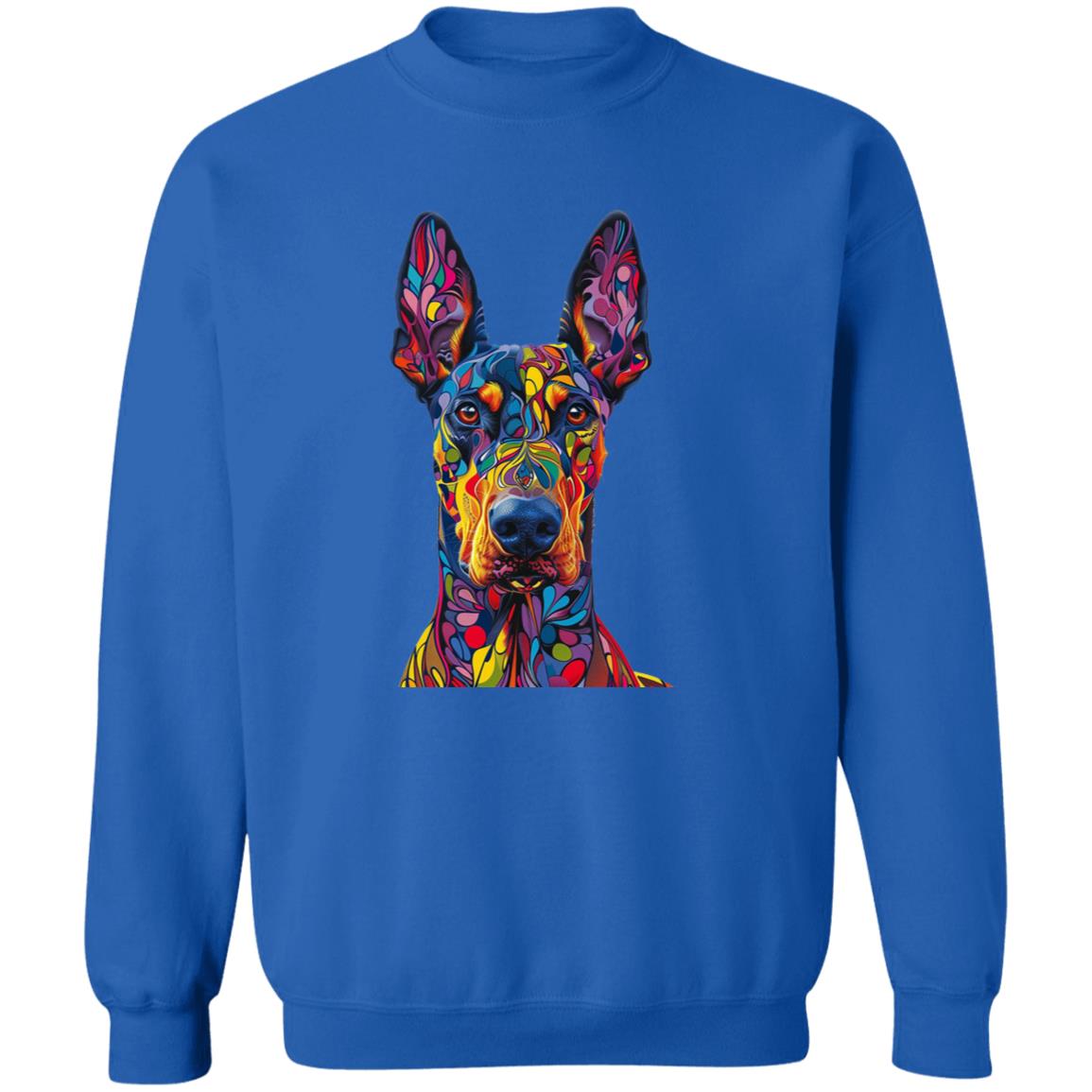 Pullover Sweatshirt Colorful Abstract Doberman
