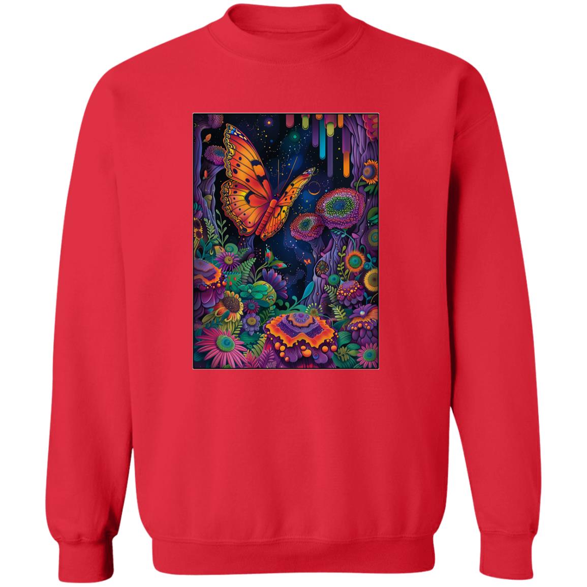 Pullover Sweatshirt Psychedelic Butterfly