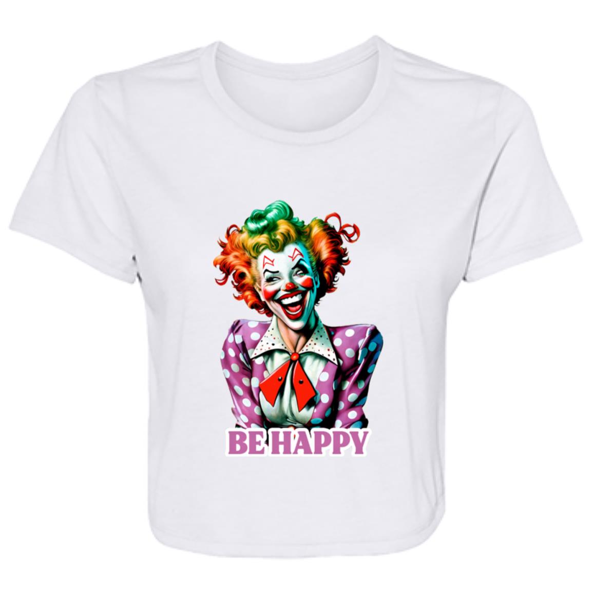 Flowy Cropped Tee Be Happy