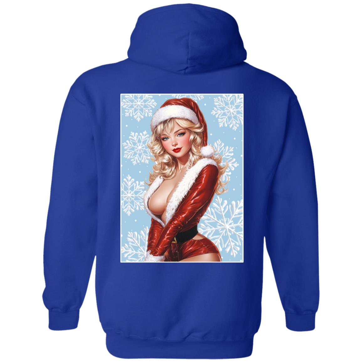 Zip Up Hooded Sweatshirt Santa Pin Up Lady