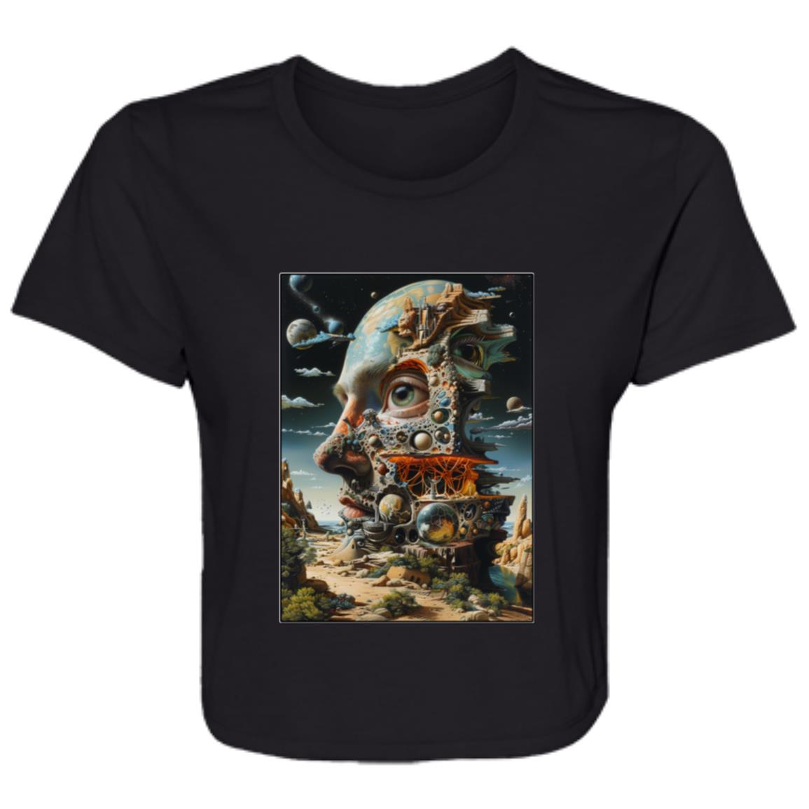 Flowy Cropped Tee Alien Monument Surrealism