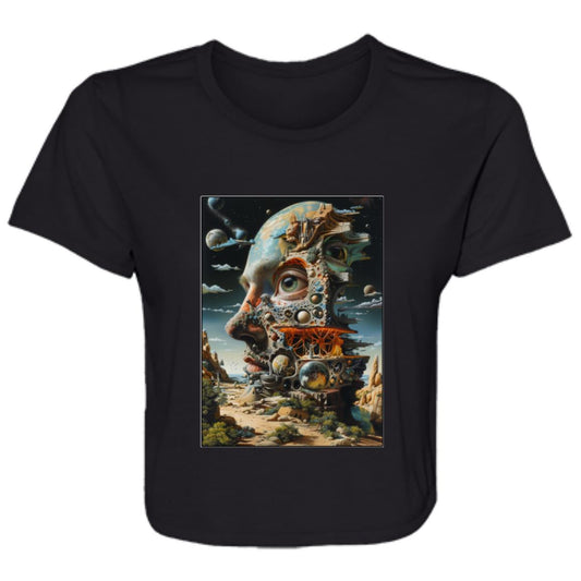 Flowy Cropped Tee Alien Monument Surrealism