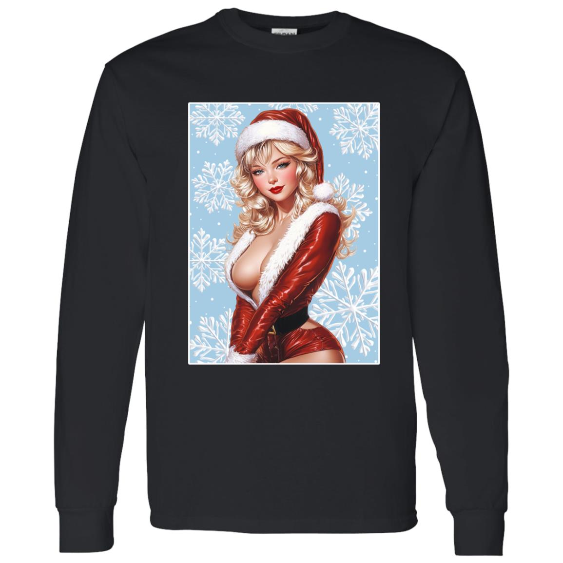LS T-Shirt Santa Pin Up Lady