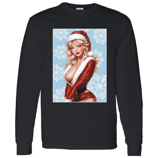 LS T-Shirt Santa Pin Up Lady