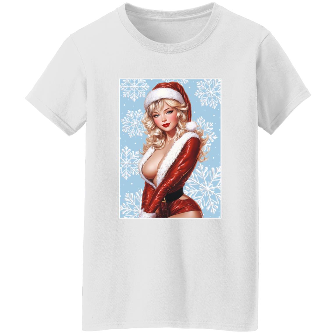 Oversized T-Shirt Santa Pin Up Lady