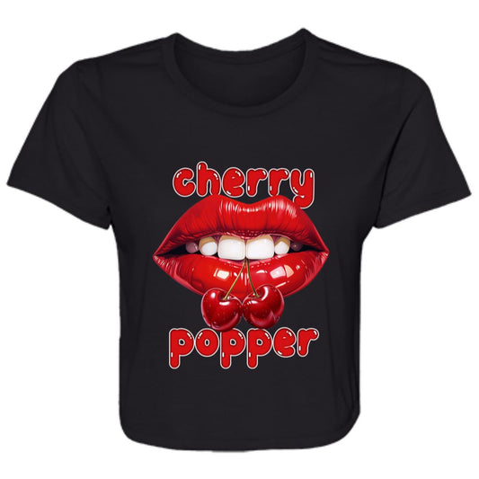 Flowy Cropped Tee Cherry Popper