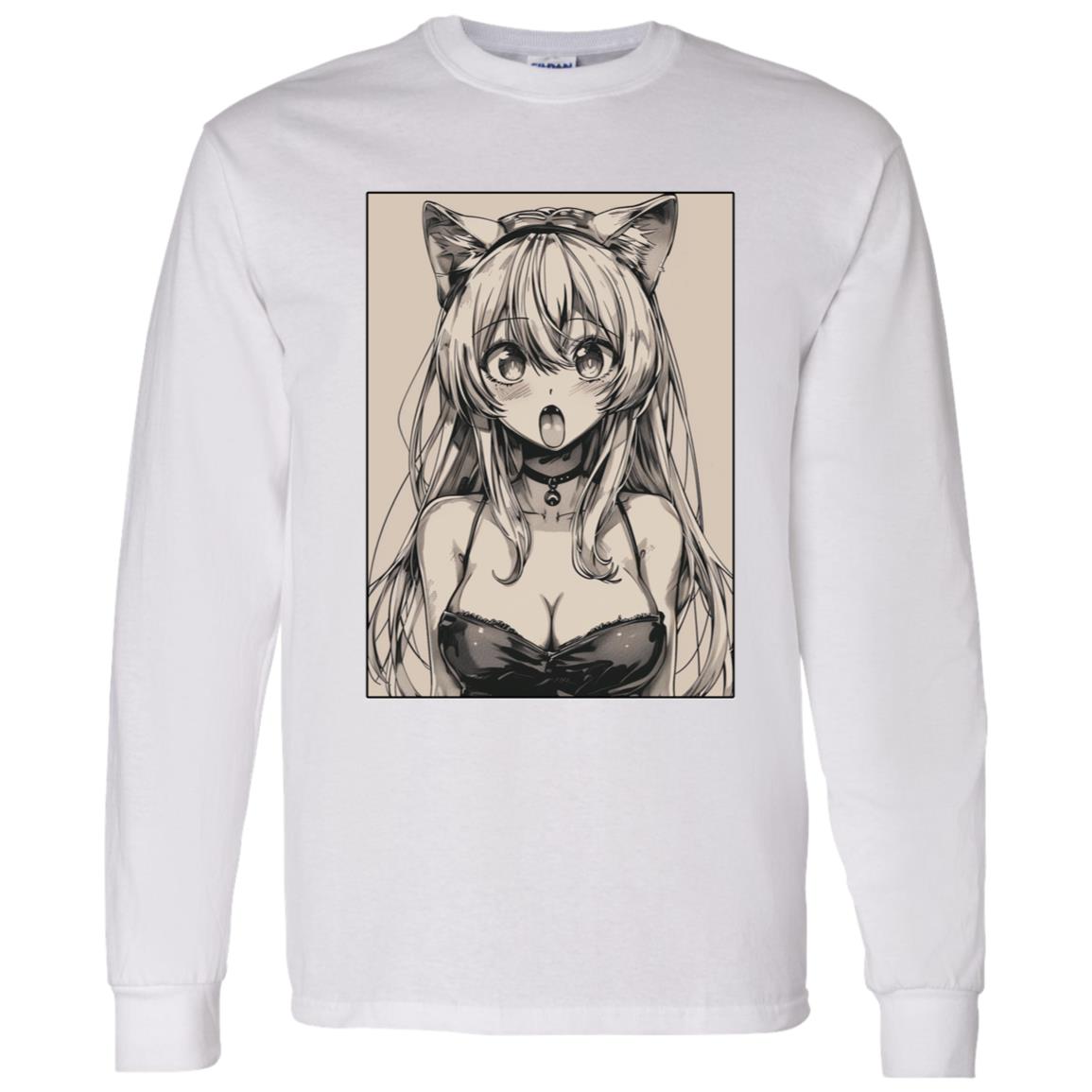 LS T-Shirt Anime Cat Eared Girl