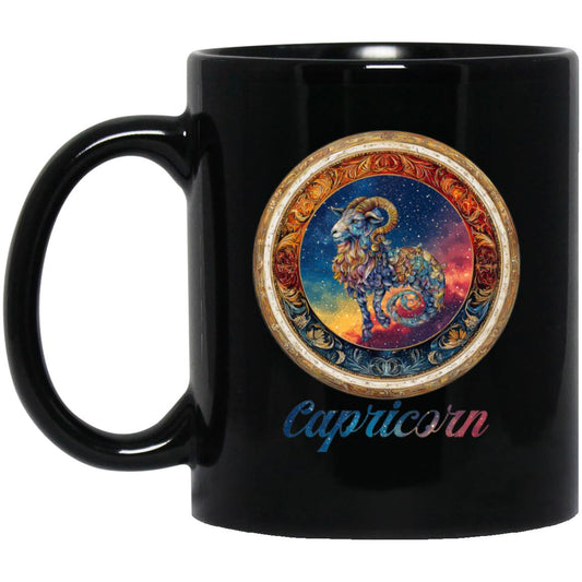 11oz Black Mug Zodiac Capricorn