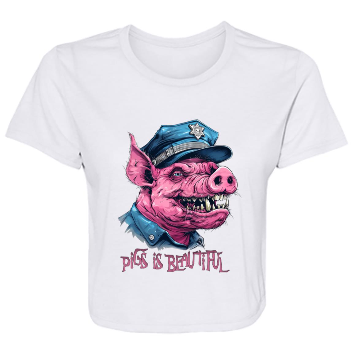 Flowy Cropped Tee Pigs Is Beautiful