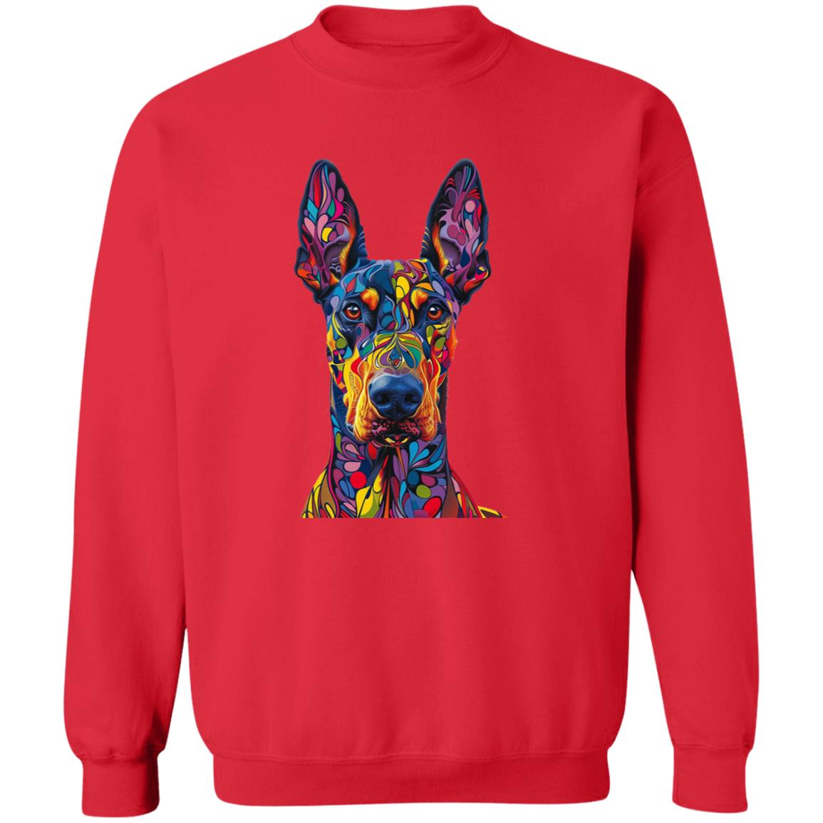 Pullover Sweatshirt Colorful Abstract Doberman