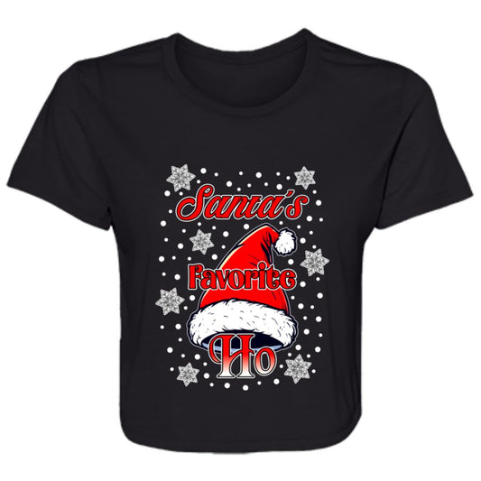 Flowy Cropped Tee Santa's Favorite Ho