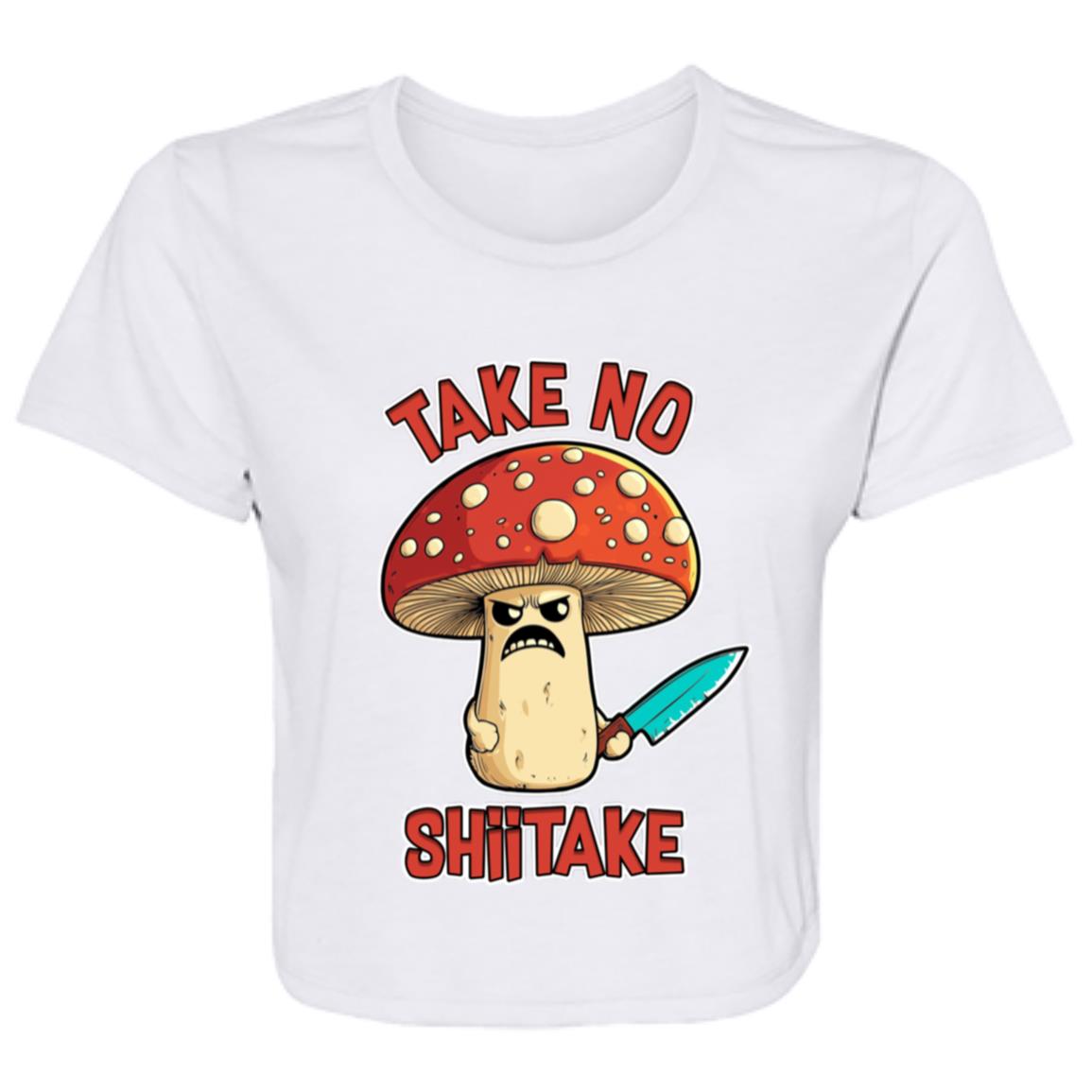 Flowy Cropped Tee Take No Shiitake