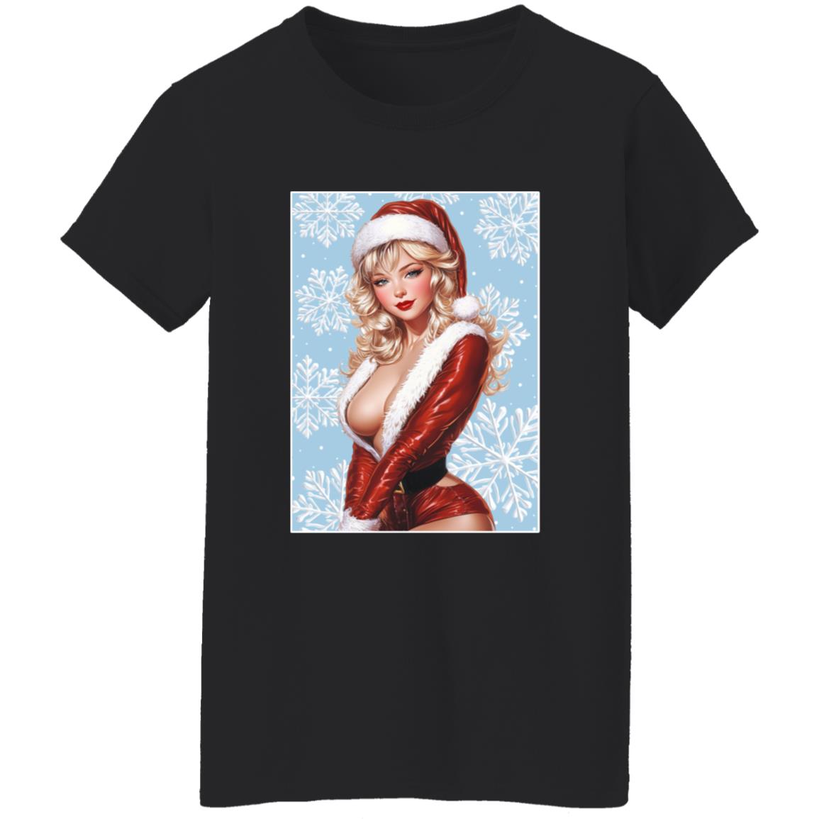 Oversized T-Shirt Santa Pin Up Lady