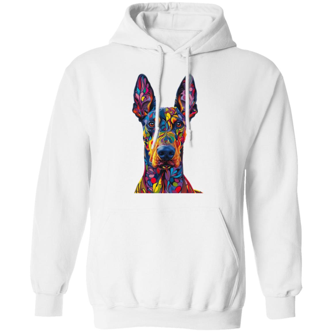 Pullover Hoodie Colorful Abstract Doberman