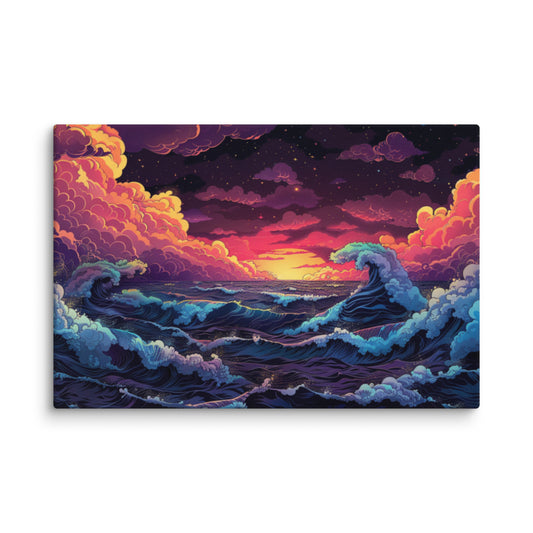 Canvas Anime Nightly Ocean