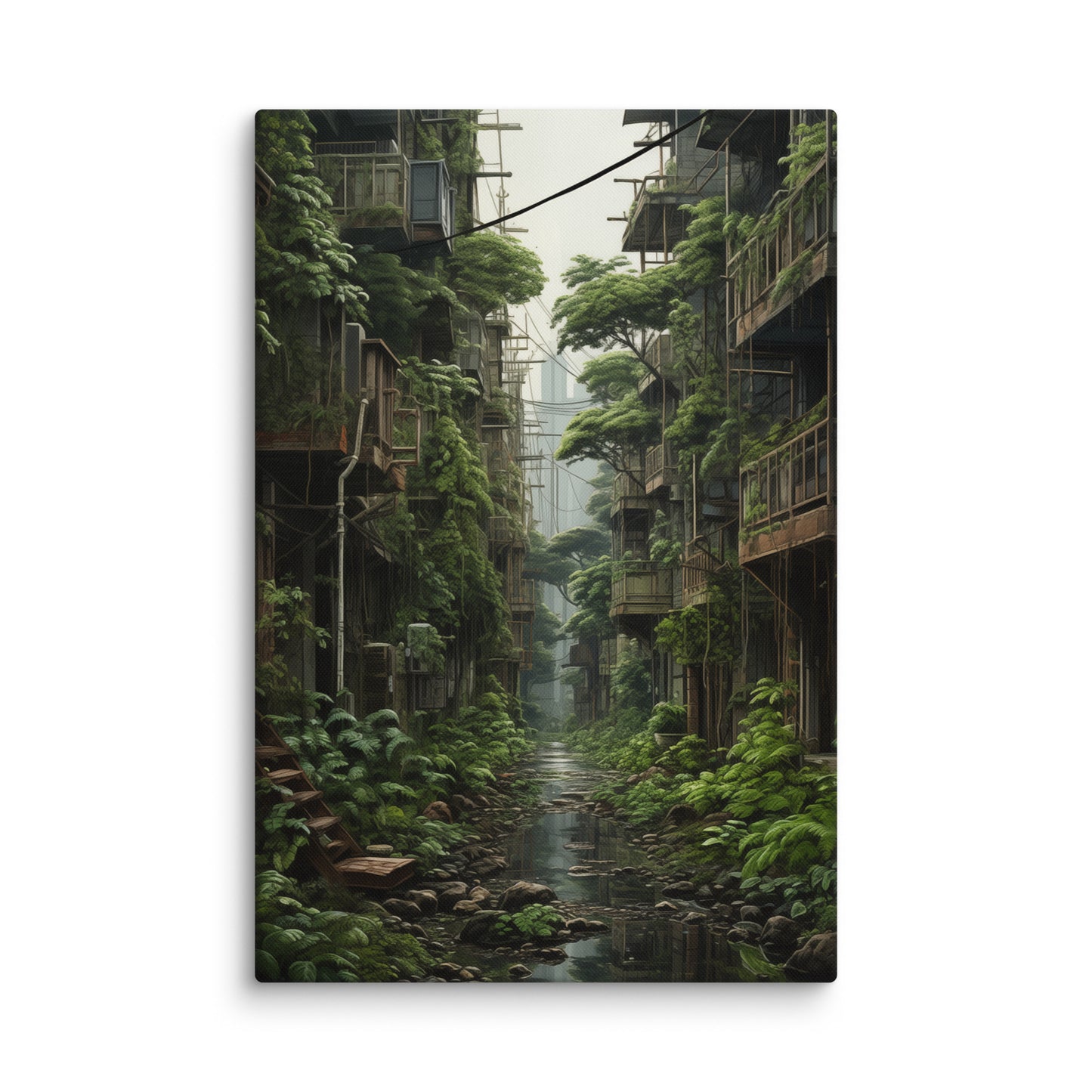 Canvas Overgrown Dystopian City