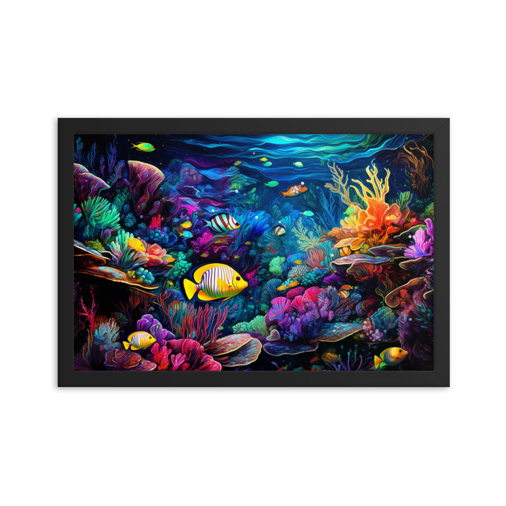 Framed Poster Colorful Underwater Ocean