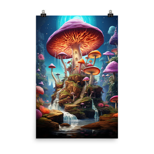 Poster Fantasy Mushroom Island House
